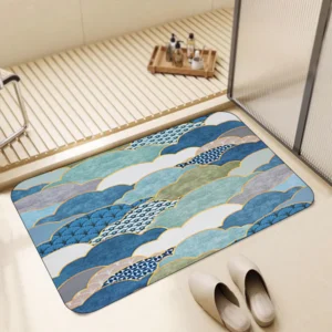 Floor Bath Mat Absorbent Non-Slip Cloud Design